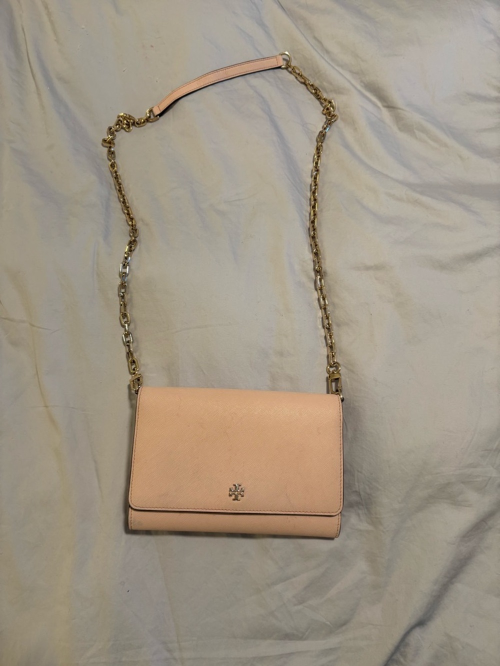 Tory Burch Blush Pink Leather Chain Crossbody